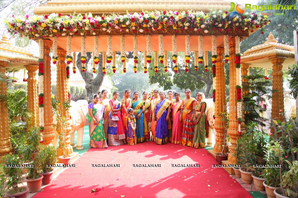 Grand Wedding of Anitha with Ravishwar Goud at Jewel Garden, Sikh Village, Secunderabad
