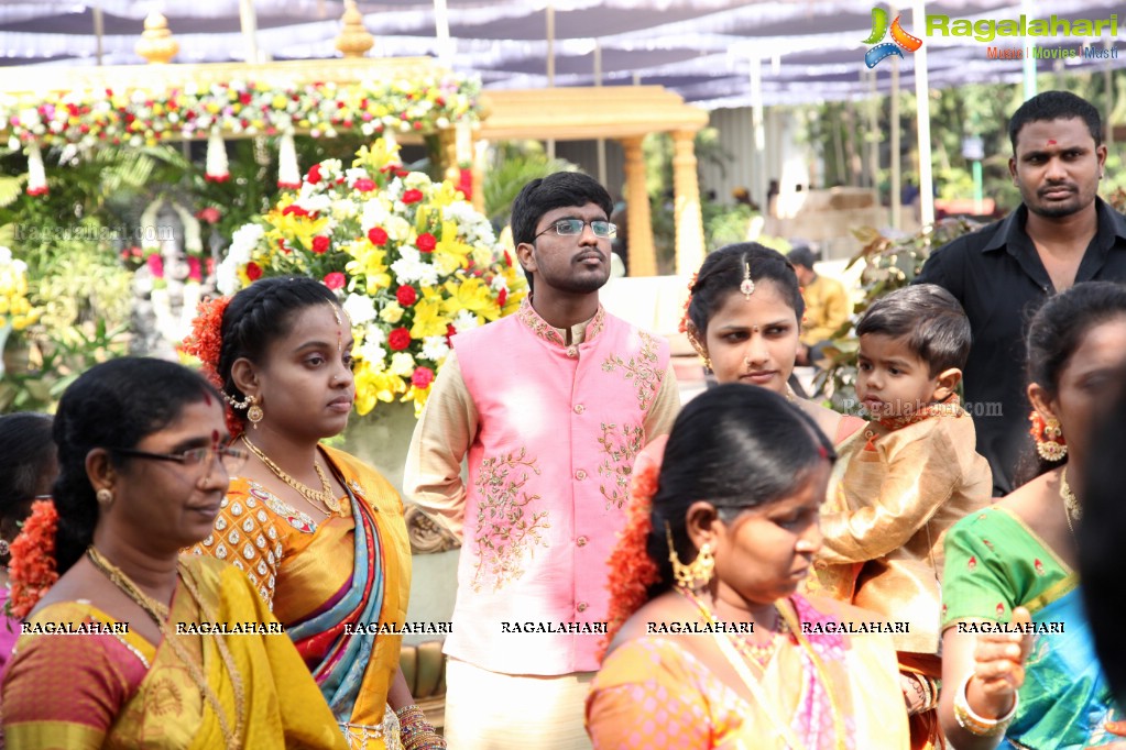 Grand Wedding of Anitha with Ravishwar Goud at Jewel Garden, Sikh Village, Secunderabad