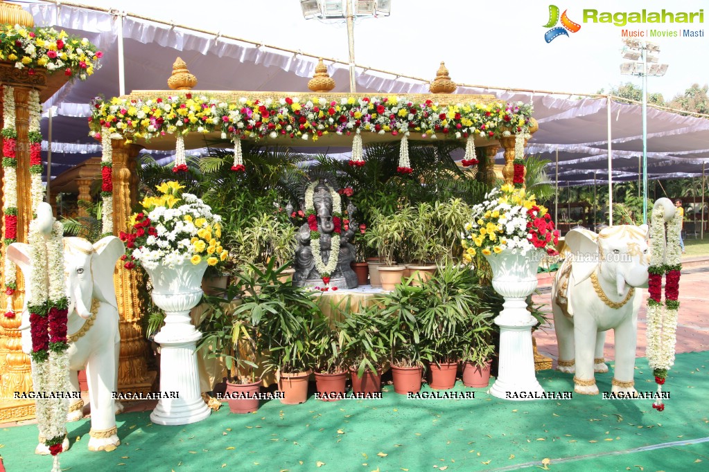 Grand Wedding of Anitha with Ravishwar Goud at Jewel Garden, Sikh Village, Secunderabad