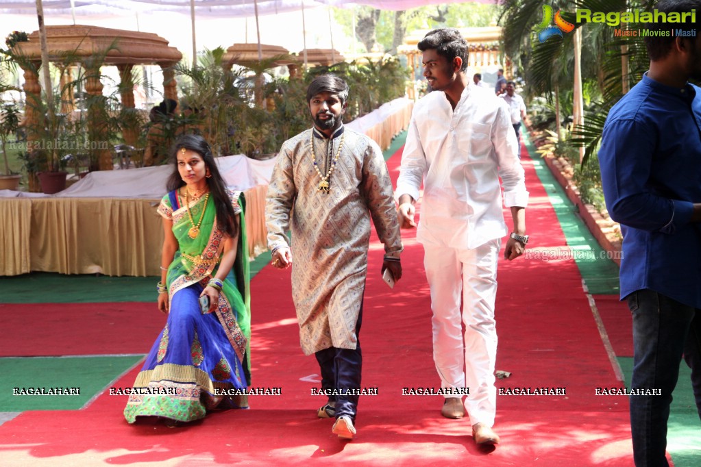 Grand Wedding of Anitha with Ravishwar Goud at Jewel Garden, Sikh Village, Secunderabad