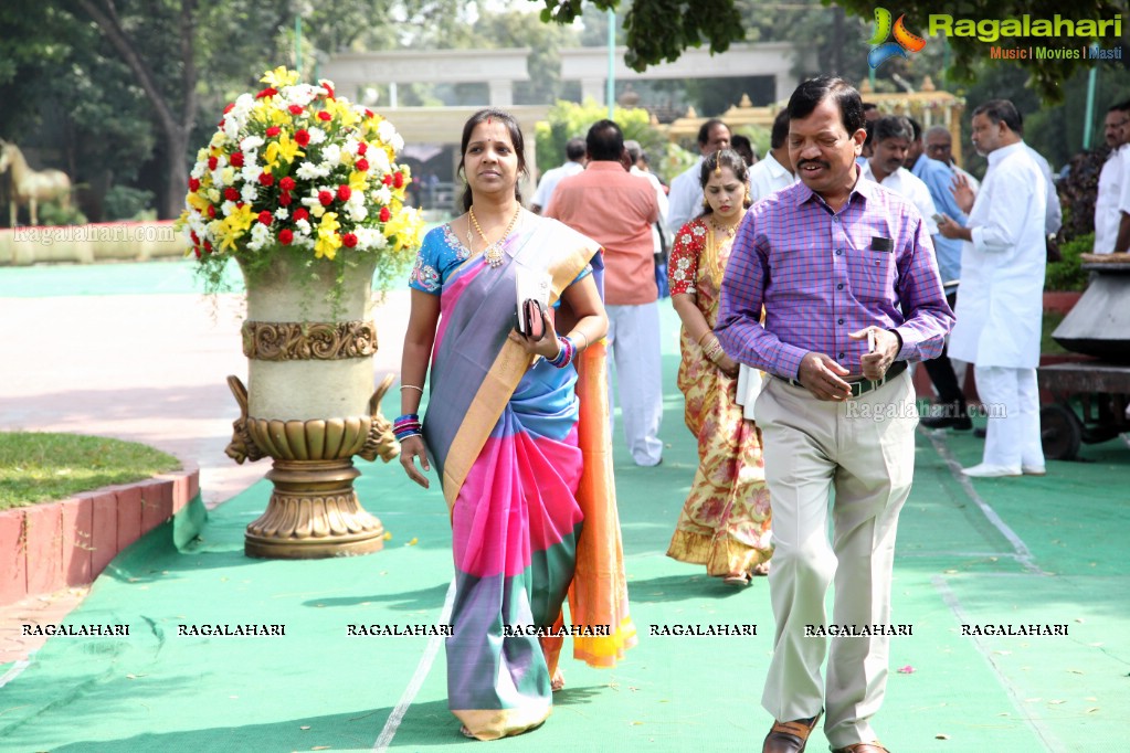 Grand Wedding of Anitha with Ravishwar Goud at Jewel Garden, Sikh Village, Secunderabad