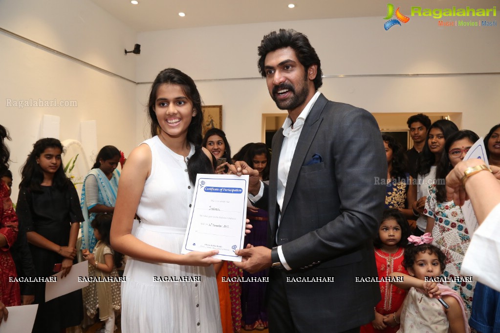 Rana Daggubati launches Ikebana Children Exhibition at Saptaparni