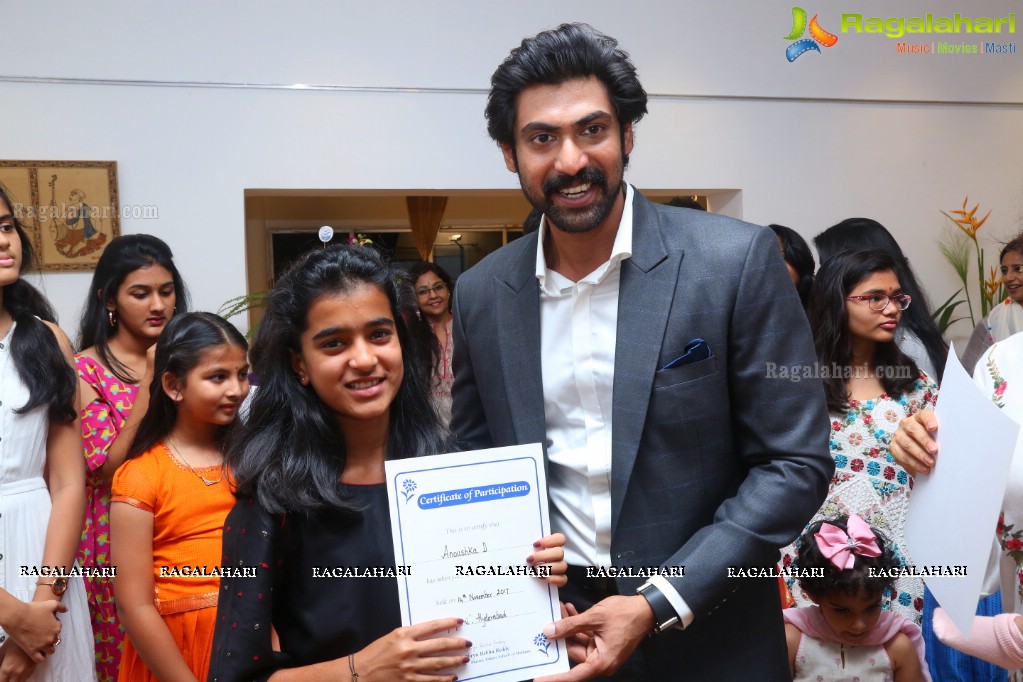 Rana Daggubati launches Ikebana Children Exhibition at Saptaparni