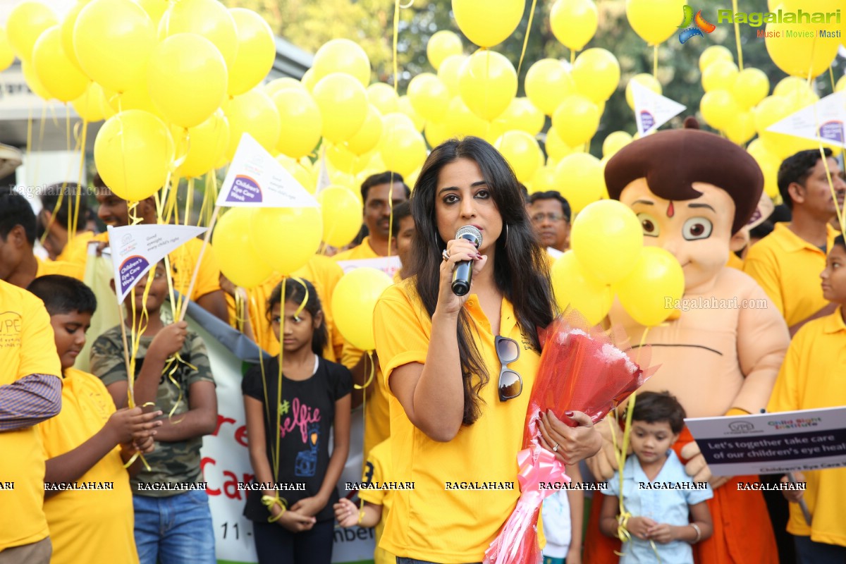 Bollywood Actress Ms. Mahie Gill Flags Off Children’s Eye Care Week 2018 Walk at L V Prasad Eye Institute