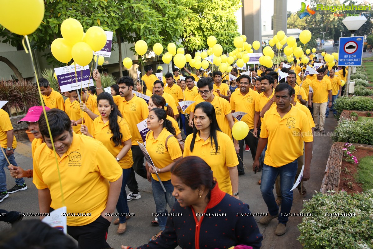 Bollywood Actress Ms. Mahie Gill Flags Off Children’s Eye Care Week 2018 Walk at L V Prasad Eye Institute
