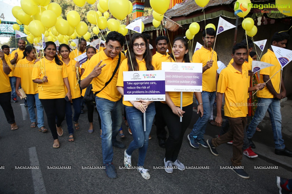 Bollywood Actress Ms. Mahie Gill Flags Off Children’s Eye Care Week 2018 Walk at L V Prasad Eye Institute