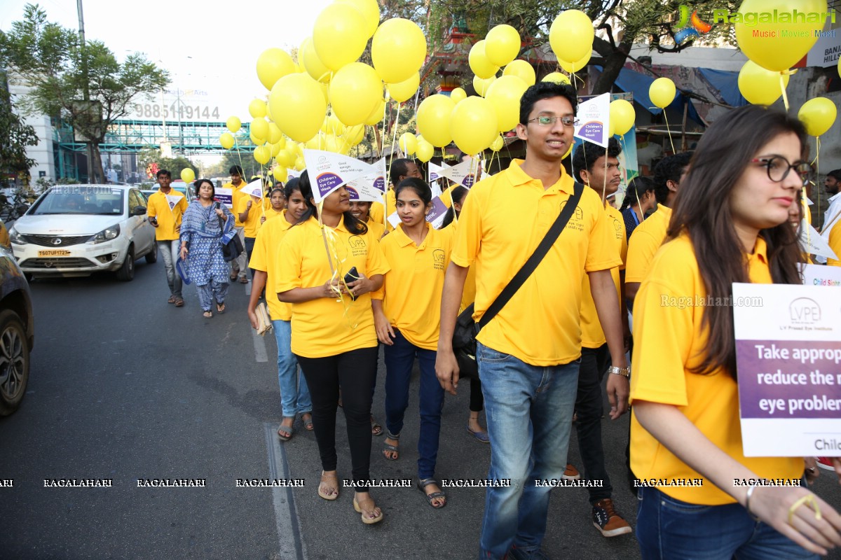 Bollywood Actress Ms. Mahie Gill Flags Off Children’s Eye Care Week 2018 Walk at L V Prasad Eye Institute