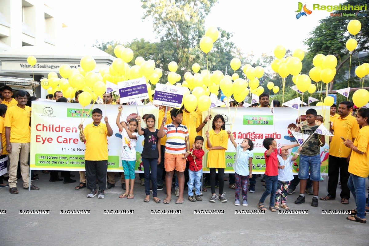 Bollywood Actress Ms. Mahie Gill Flags Off Children’s Eye Care Week 2018 Walk at L V Prasad Eye Institute