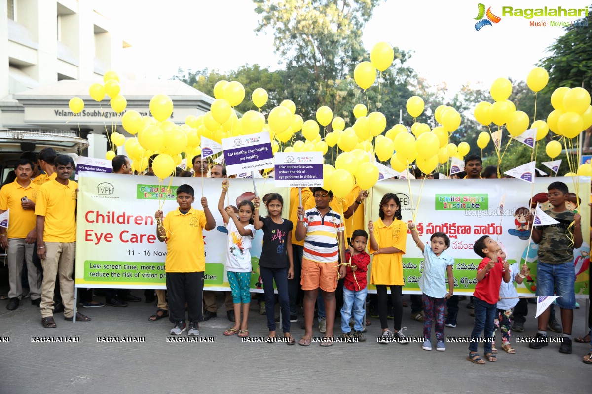 Bollywood Actress Ms. Mahie Gill Flags Off Children’s Eye Care Week 2018 Walk at L V Prasad Eye Institute