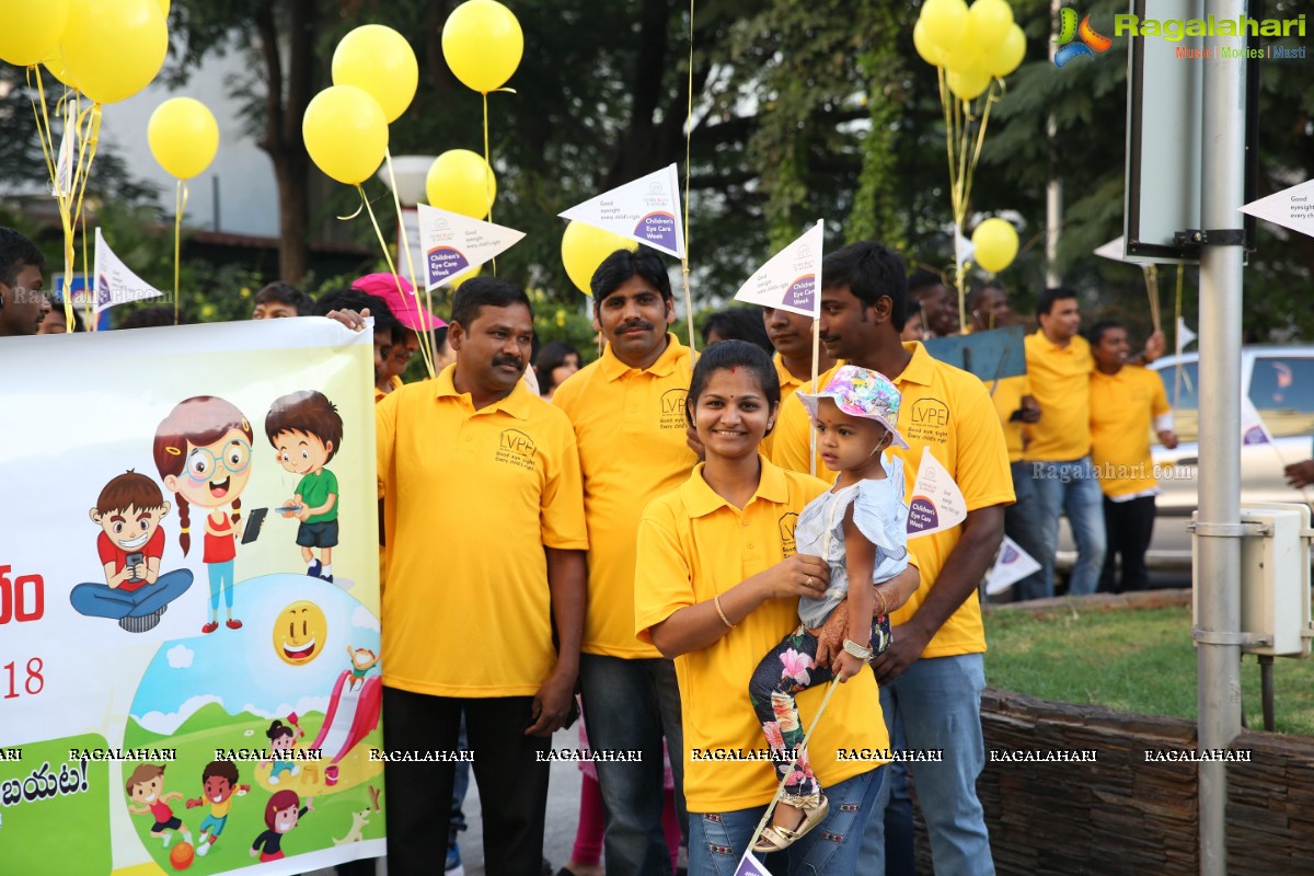 Bollywood Actress Ms. Mahie Gill Flags Off Children’s Eye Care Week 2018 Walk at L V Prasad Eye Institute