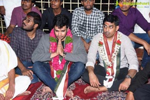 Arjun Suravaram Team at Bhadrakali Temple Warangal