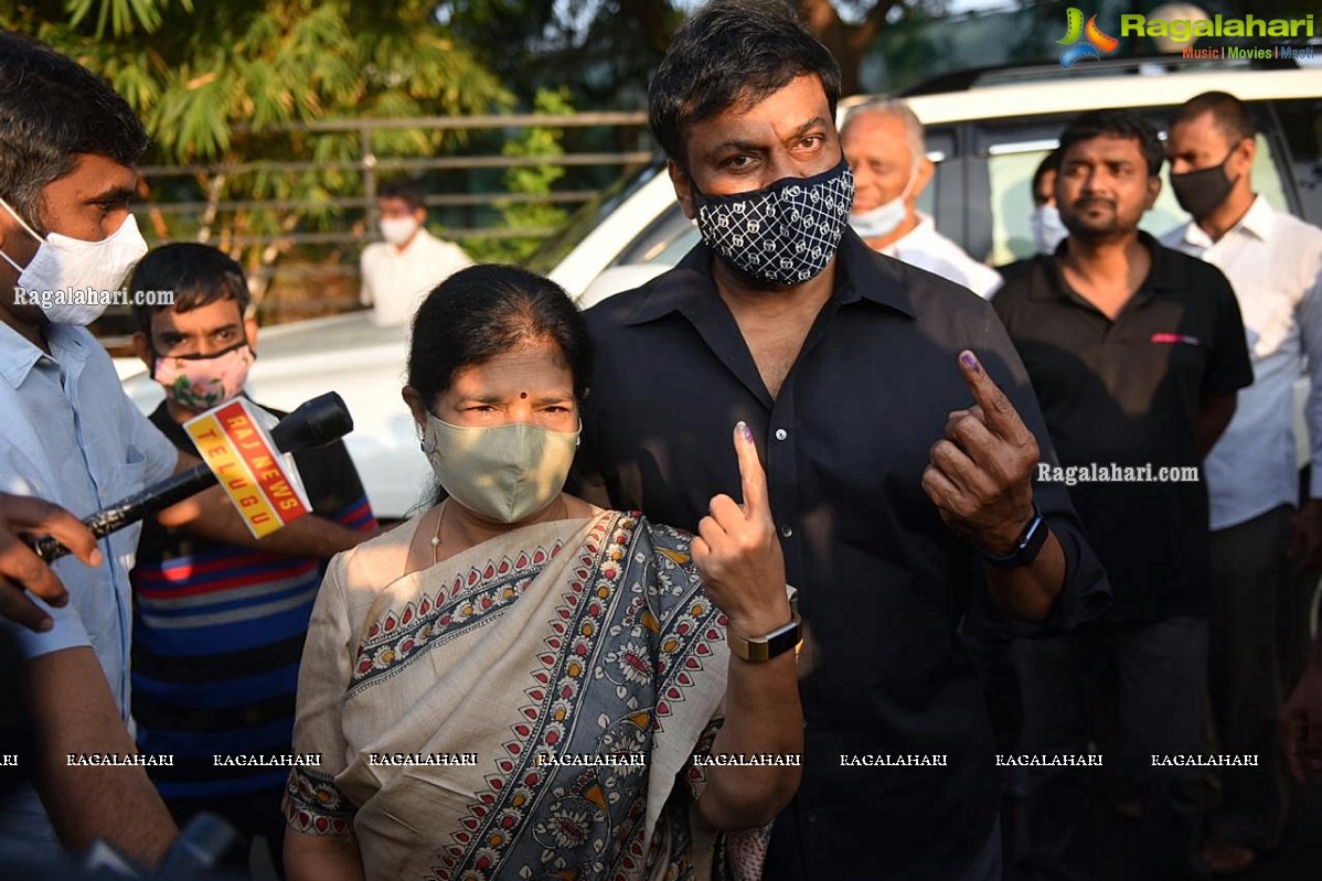 GHMC Polls 2020: Megastar Chiranjeevi, Tollywood Celebs Cast Votes