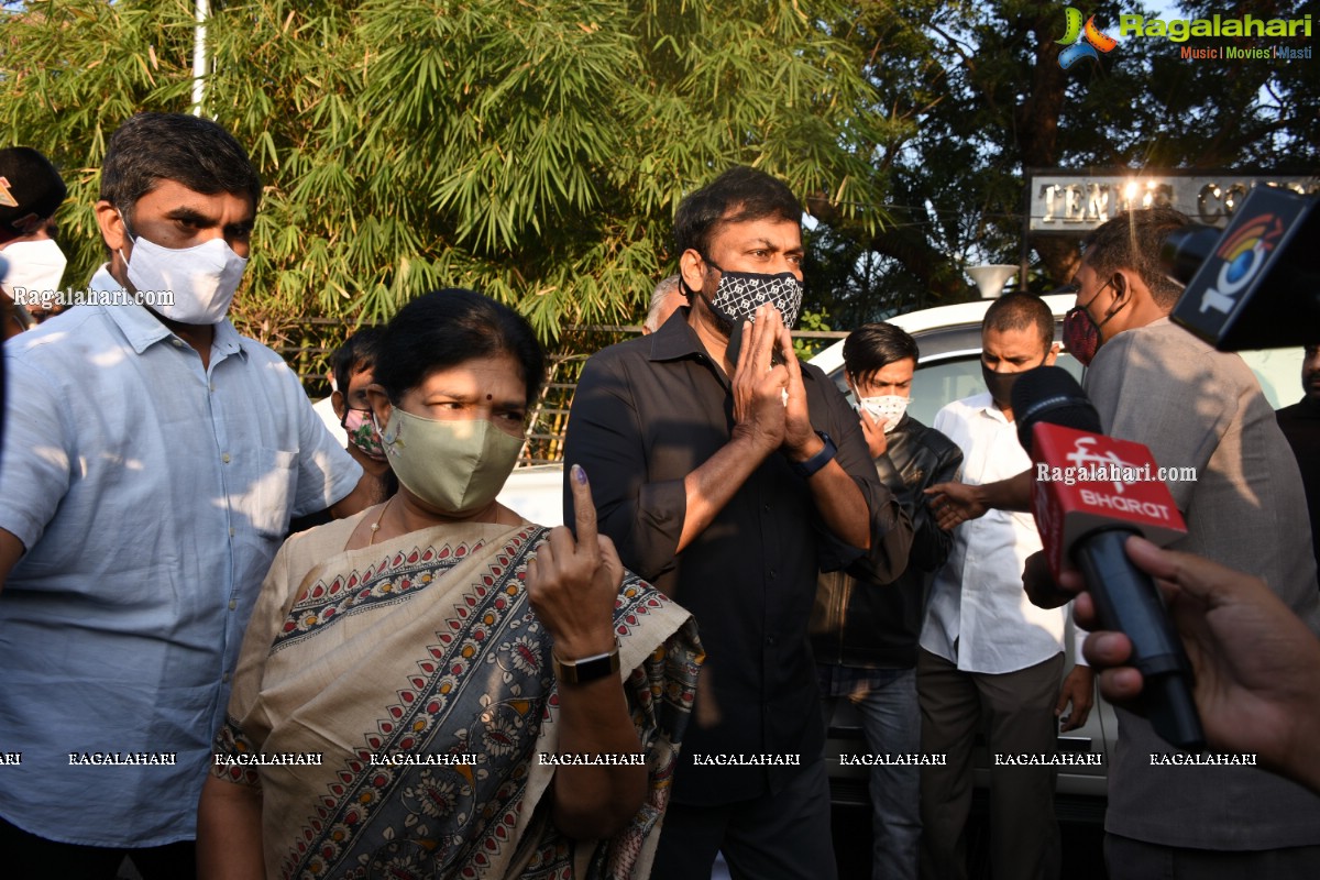 GHMC Polls 2020: Megastar Chiranjeevi, Tollywood Celebs Cast Votes