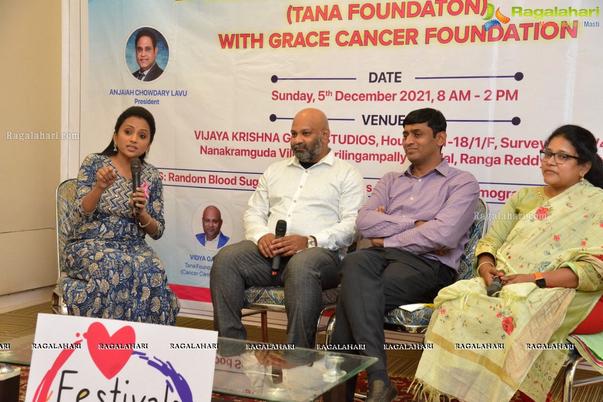 Suma Kanakala Initiative & Grace Cancer Foundation and TANA Extended Support Press Meet