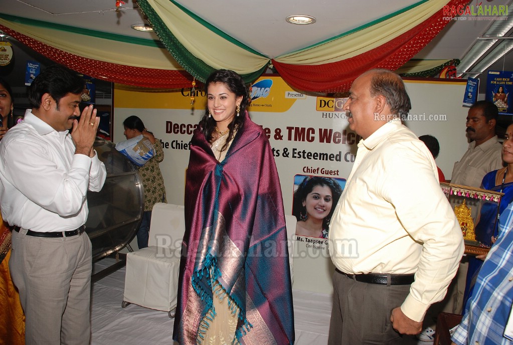 Taapsee at TMC for 1kg Gold Bumper Draw