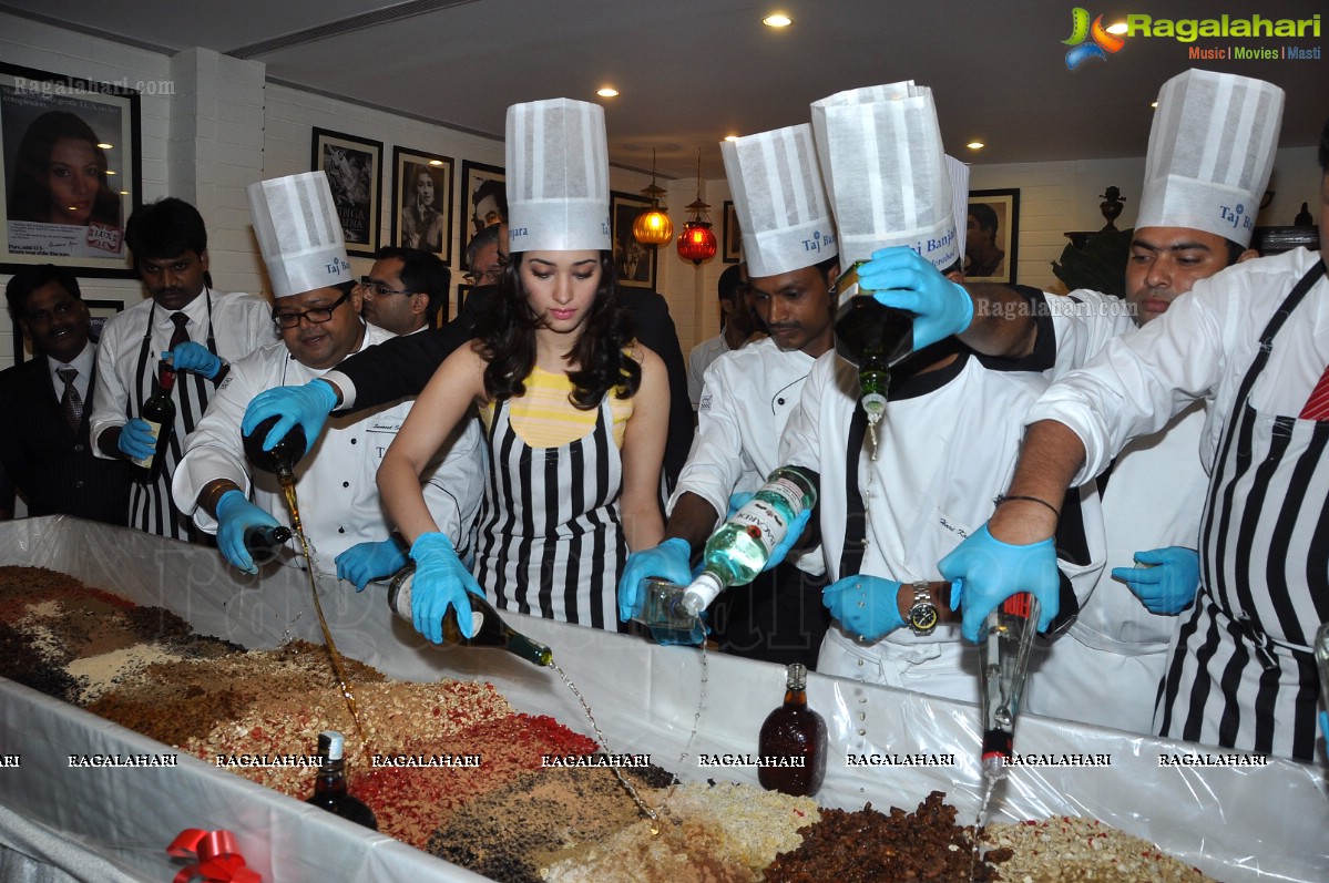 Tamannaah participates in Cake Mixing at Taj Banjara, Hyderabad