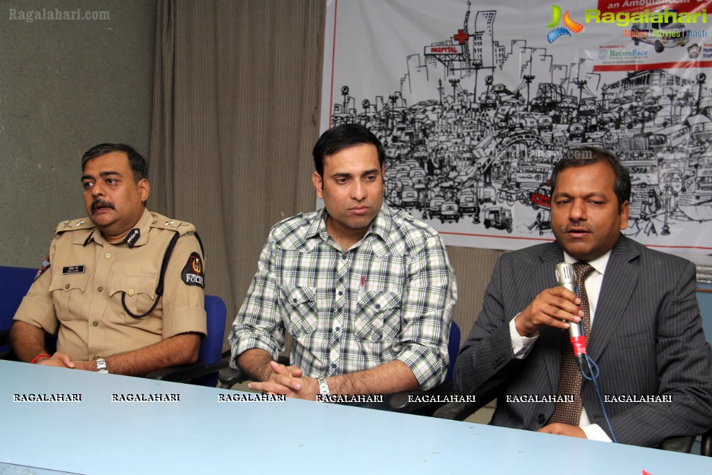 VVS Laxman launches Recon Face Give Way To Ambulance Campaign, Hyderabad