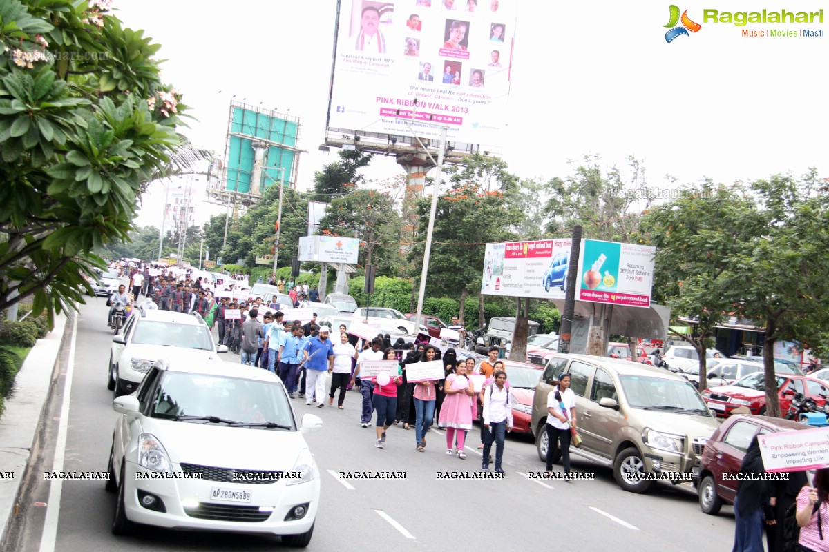 Pink Ribbon Walk 2013 by Ushalakshmi Breast Cancer Foundation at KBR Park, Hyderabad