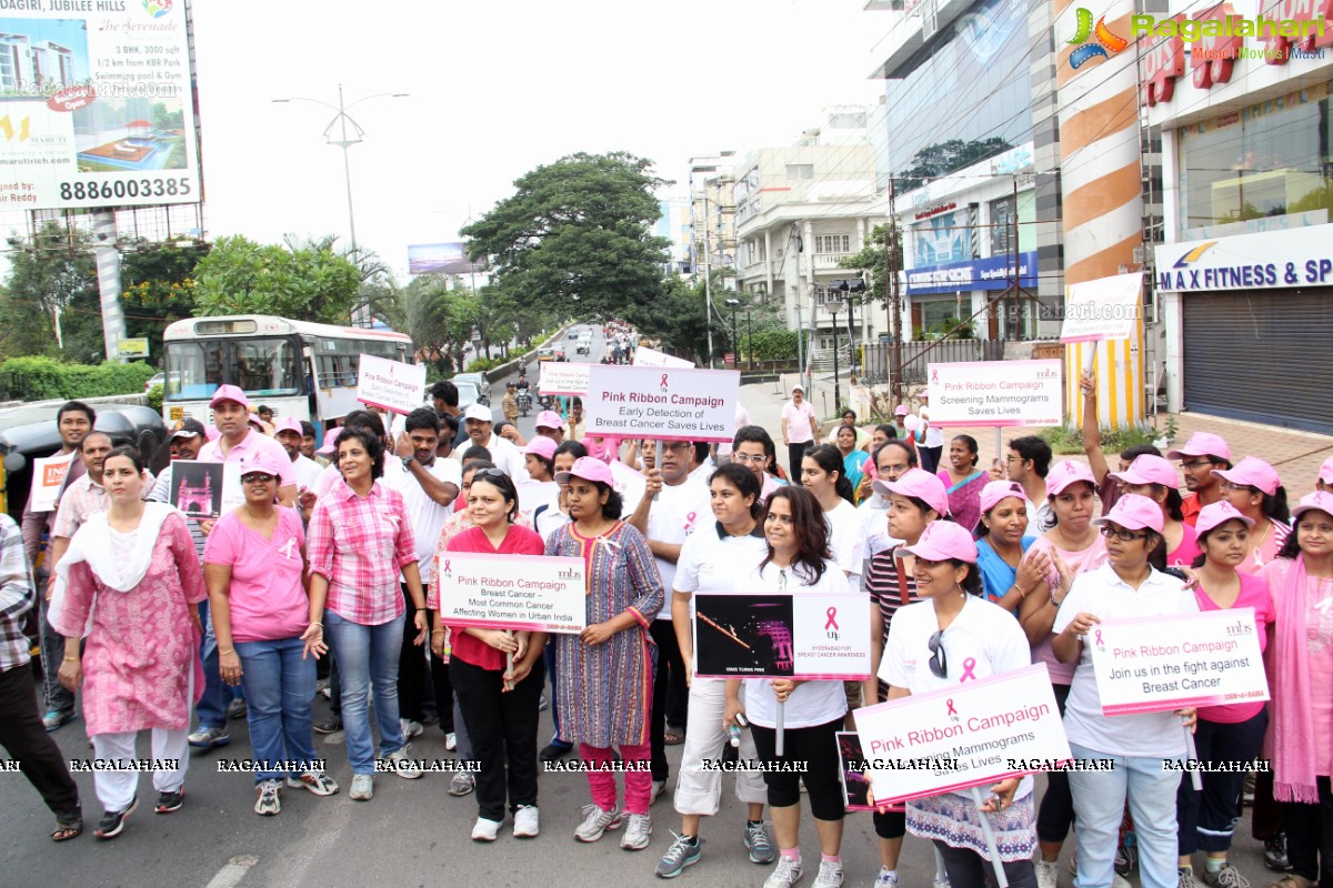 Pink Ribbon Walk 2013 by Ushalakshmi Breast Cancer Foundation at KBR Park, Hyderabad