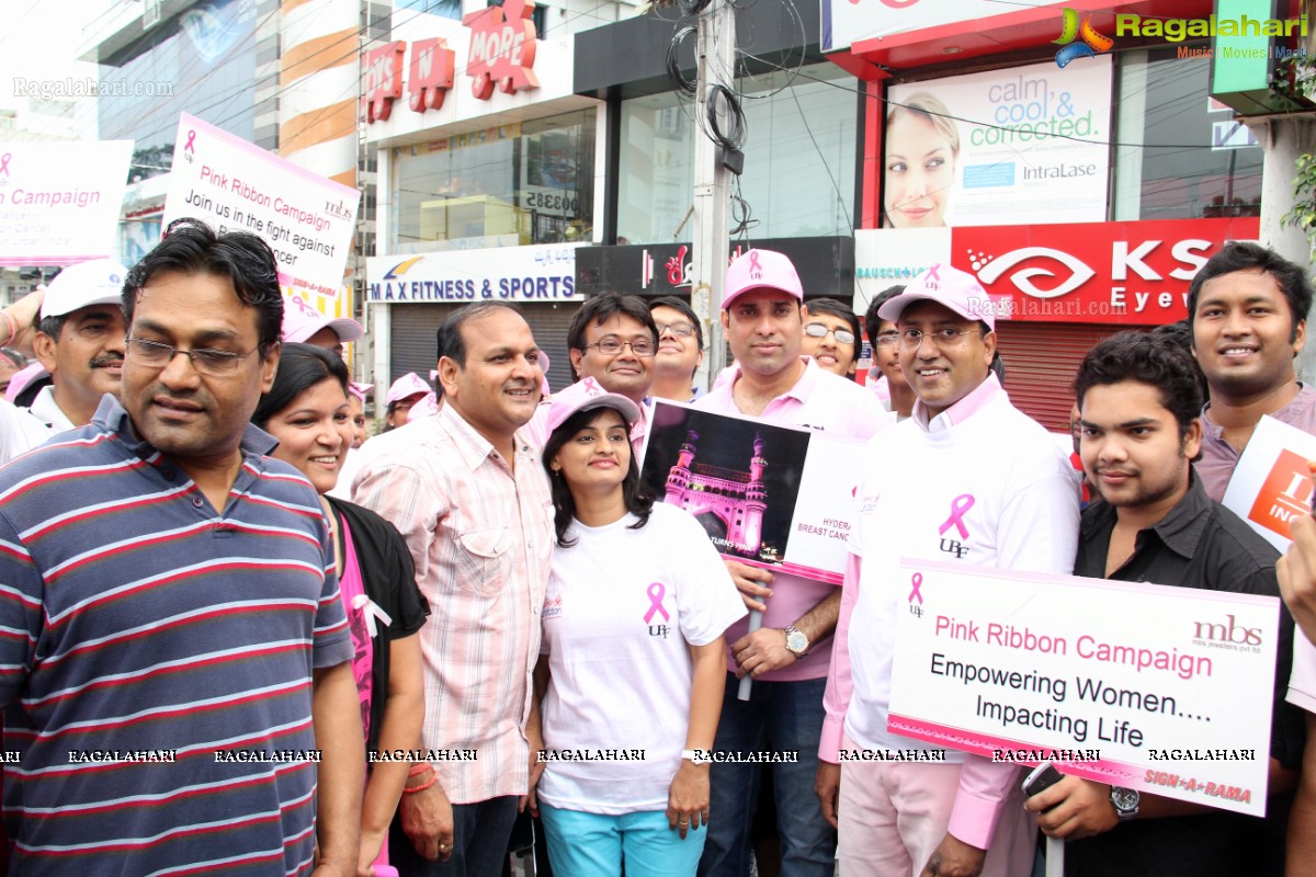 Pink Ribbon Walk 2013 by Ushalakshmi Breast Cancer Foundation at KBR Park, Hyderabad