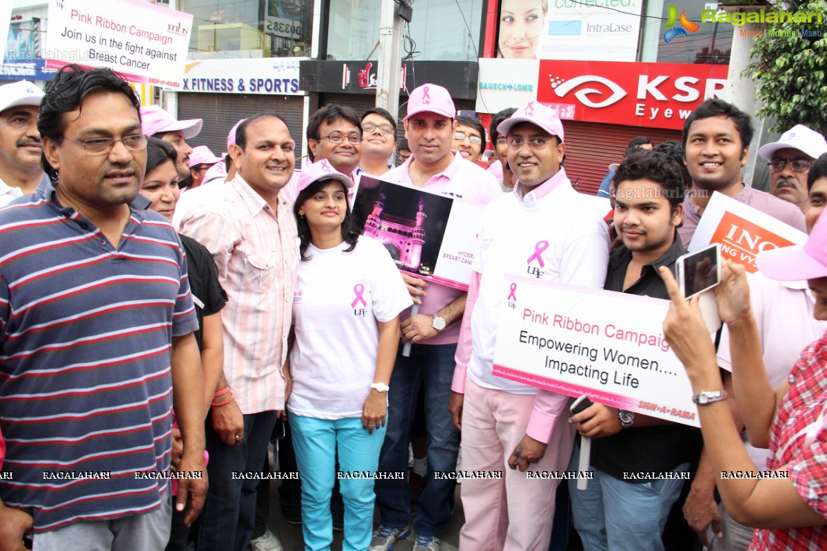 Pink Ribbon Walk 2013 by Ushalakshmi Breast Cancer Foundation at KBR Park, Hyderabad