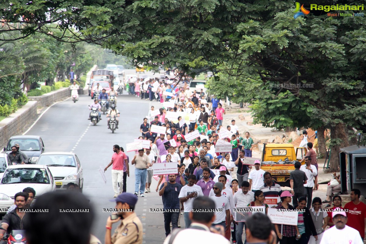 Pink Ribbon Walk 2013 by Ushalakshmi Breast Cancer Foundation at KBR Park, Hyderabad