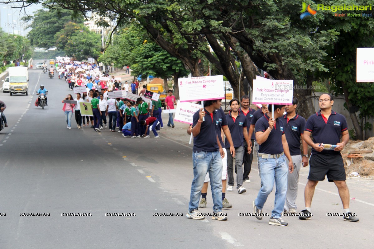 Pink Ribbon Walk 2013 by Ushalakshmi Breast Cancer Foundation at KBR Park, Hyderabad