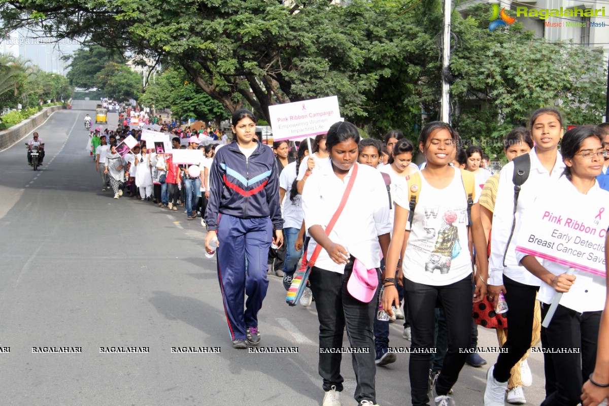 Pink Ribbon Walk 2013 by Ushalakshmi Breast Cancer Foundation at KBR Park, Hyderabad