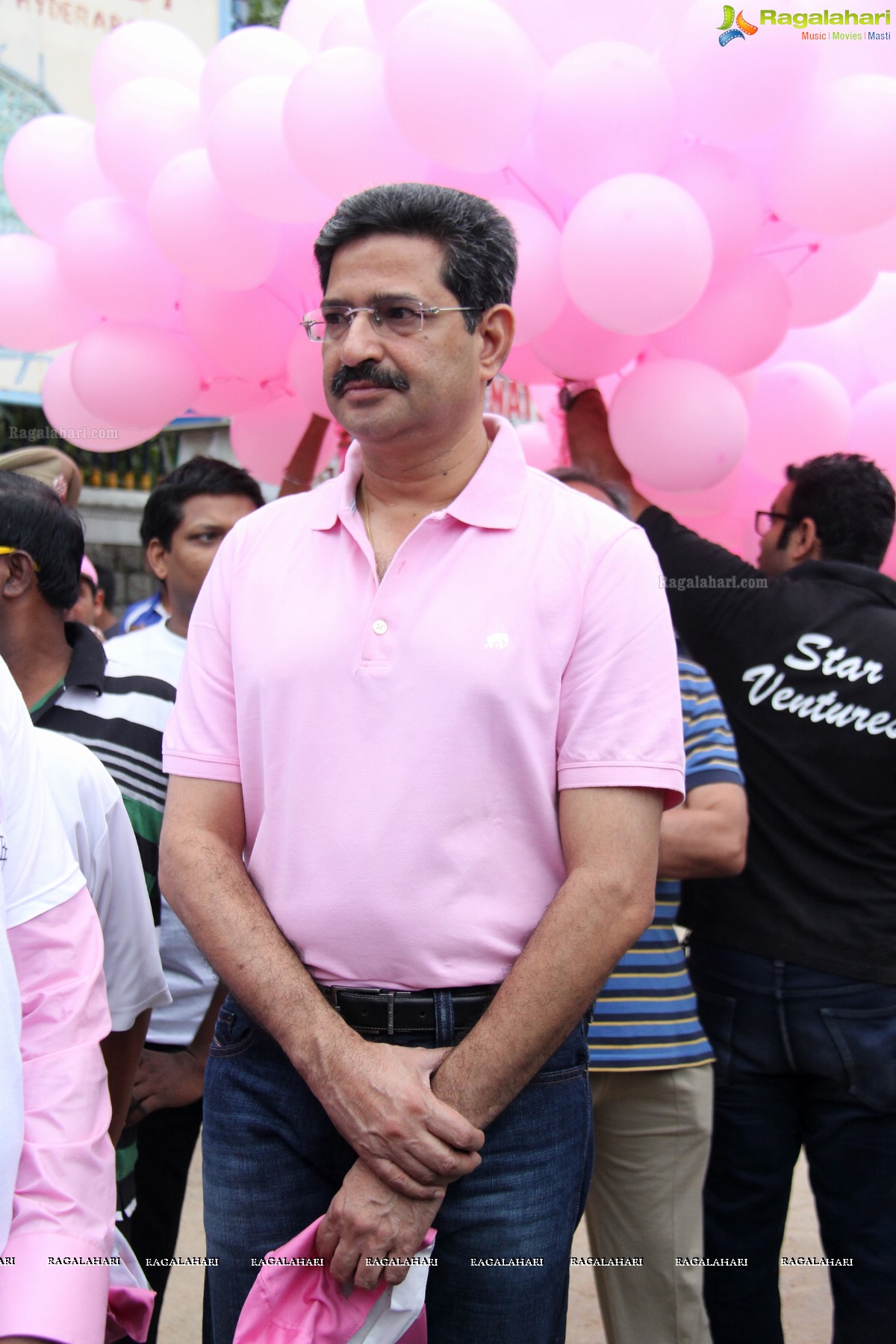 Pink Ribbon Walk 2013 by Ushalakshmi Breast Cancer Foundation at KBR Park, Hyderabad