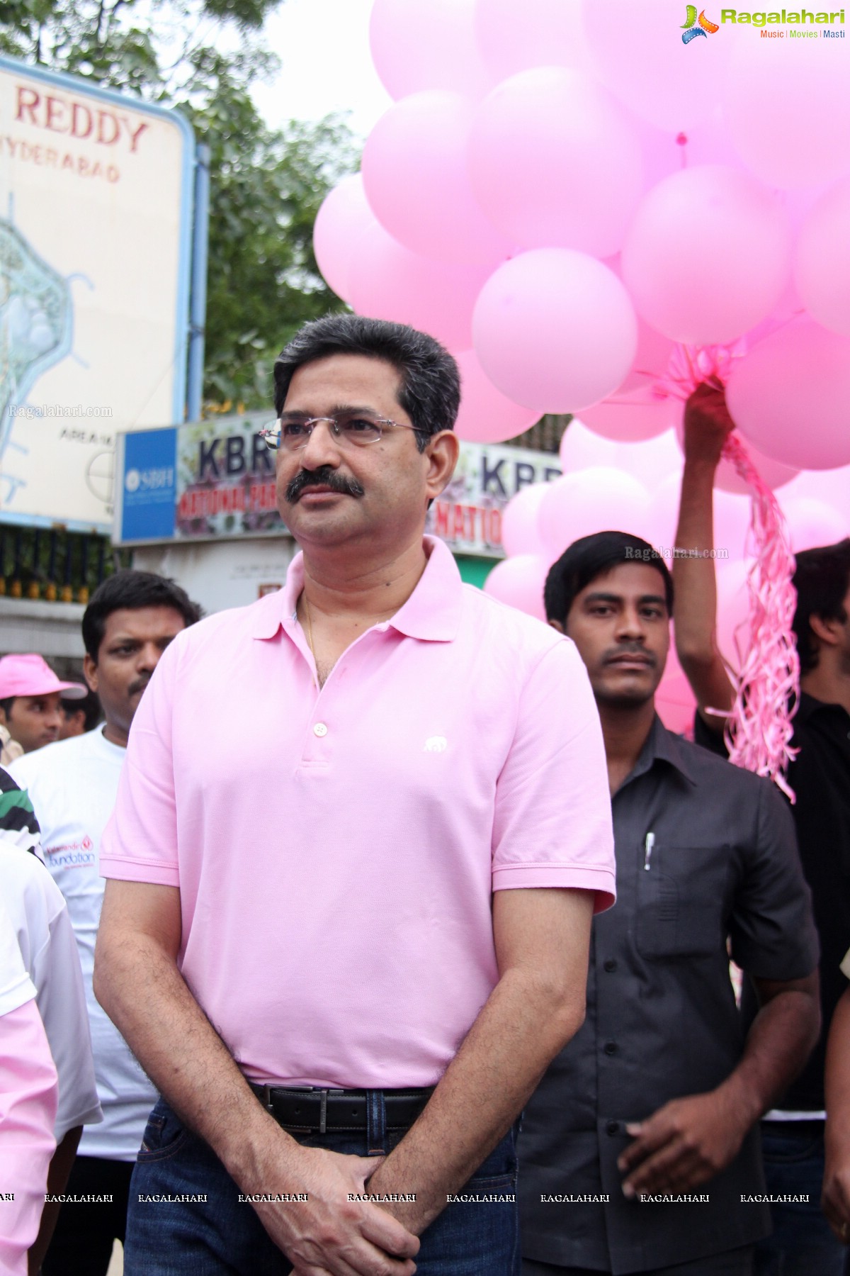 Pink Ribbon Walk 2013 by Ushalakshmi Breast Cancer Foundation at KBR Park, Hyderabad