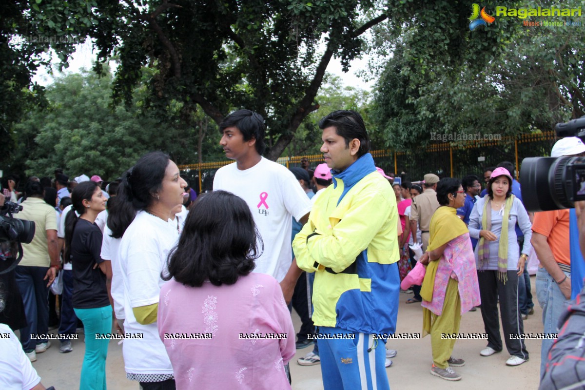 Pink Ribbon Walk 2013 by Ushalakshmi Breast Cancer Foundation at KBR Park, Hyderabad