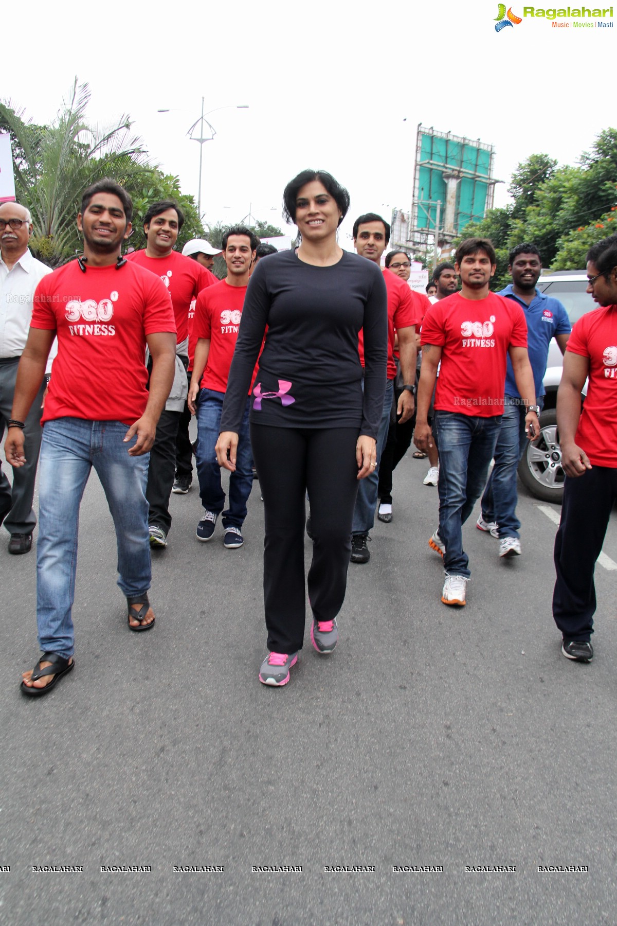 Pink Ribbon Walk 2013 by Ushalakshmi Breast Cancer Foundation at KBR Park, Hyderabad