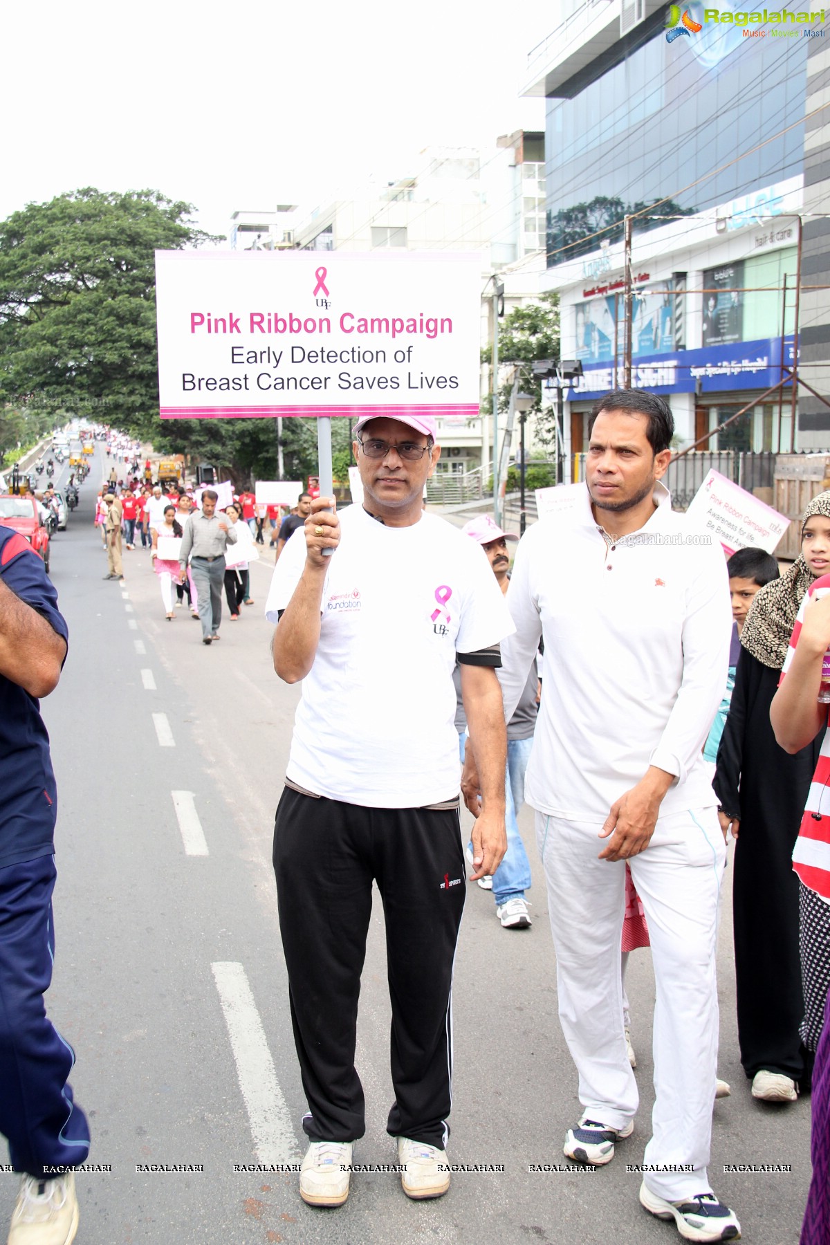 Pink Ribbon Walk 2013 by Ushalakshmi Breast Cancer Foundation at KBR Park, Hyderabad