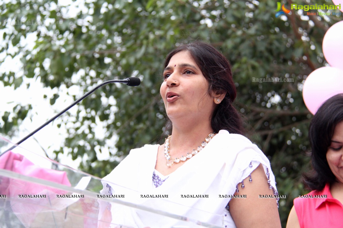 Pink Ribbon Walk 2013 by Ushalakshmi Breast Cancer Foundation at KBR Park, Hyderabad