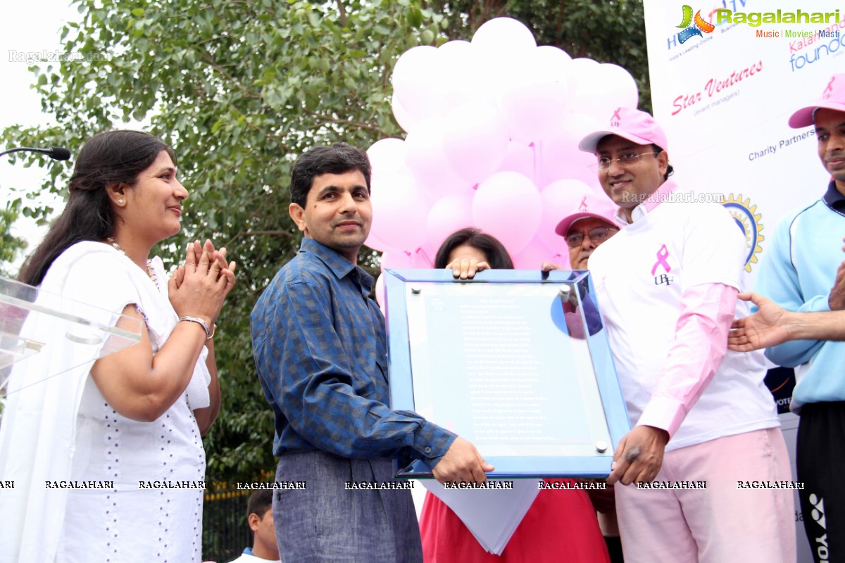 Pink Ribbon Walk 2013 by Ushalakshmi Breast Cancer Foundation at KBR Park, Hyderabad