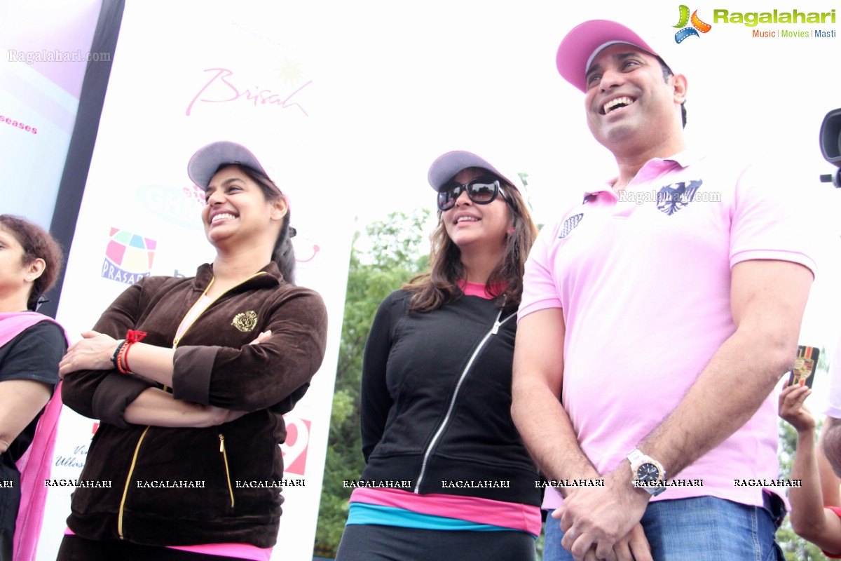 Pink Ribbon Walk 2013 by Ushalakshmi Breast Cancer Foundation at KBR Park, Hyderabad