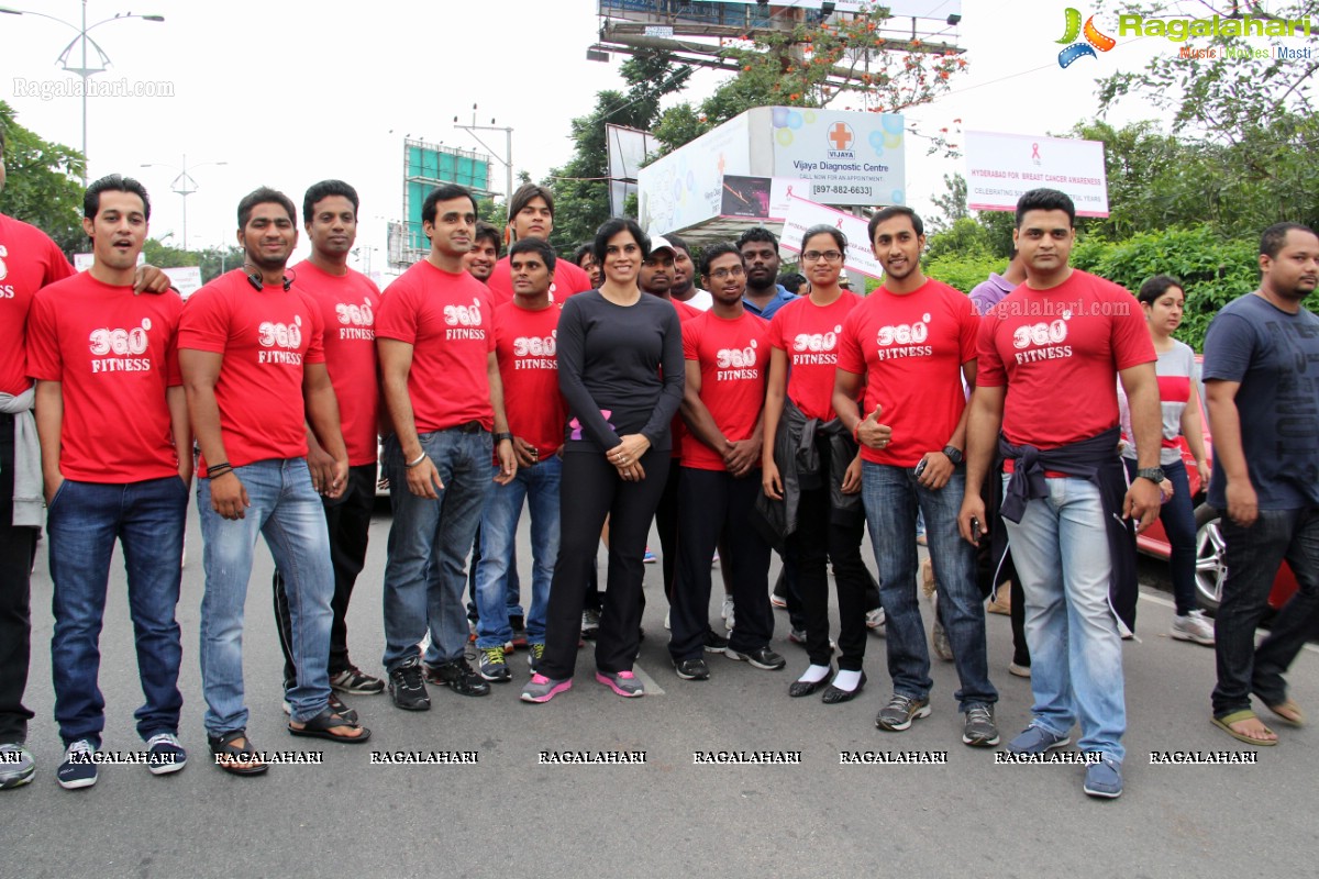 Pink Ribbon Walk 2013 by Ushalakshmi Breast Cancer Foundation at KBR Park, Hyderabad