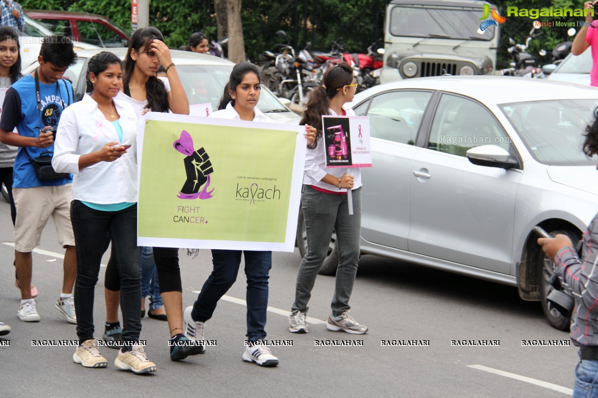 Pink Ribbon Walk 2013 by Ushalakshmi Breast Cancer Foundation at KBR Park, Hyderabad