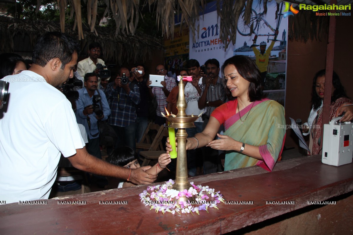 Amala Akkineni presents sports equipment to three para athletes