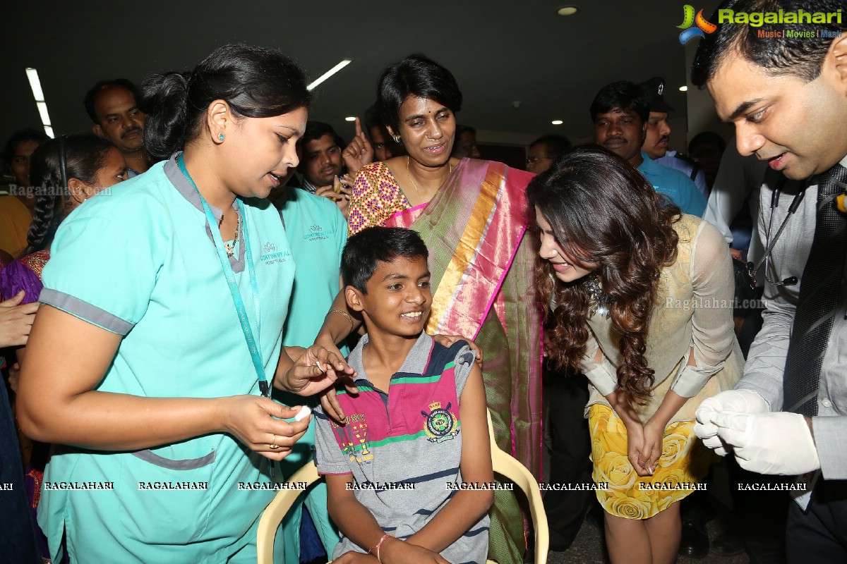 Samantha at Hepatitis B Vaccination Camp for Children at Continental Hospitals