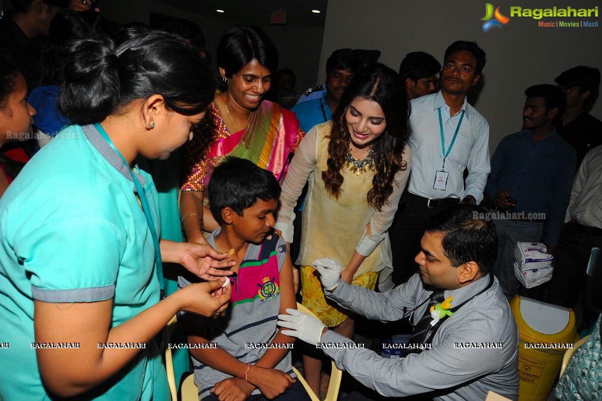 Samantha at Hepatitis B Vaccination Camp for Children at Continental Hospitals