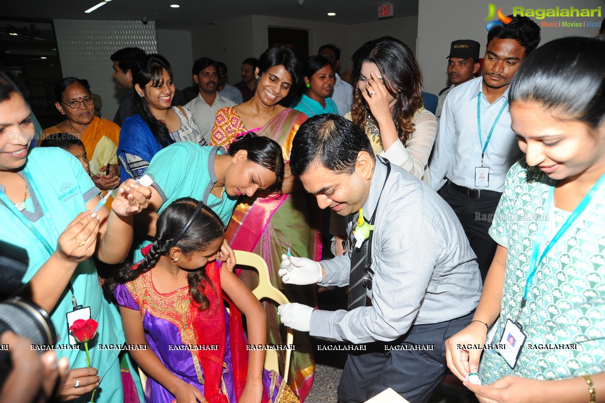 Samantha at Hepatitis B Vaccination Camp for Children at Continental Hospitals