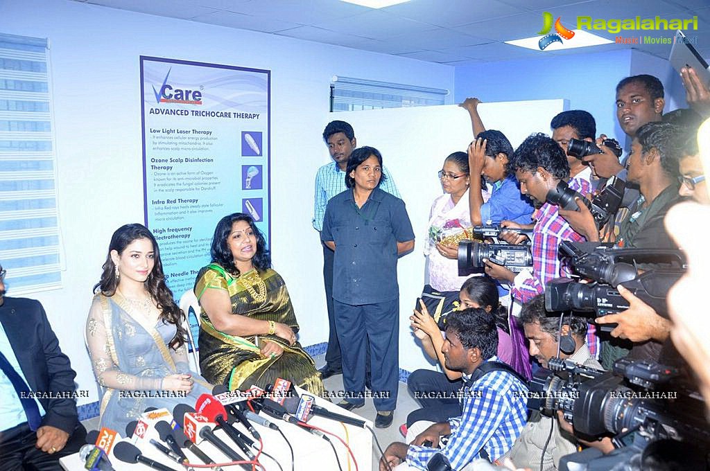 Tamanna launches 'V Care Beauty Clinic' at Vijayawada