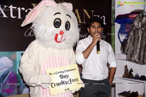 Allu Sirish poses with Bunny Mascot at PETA Stall