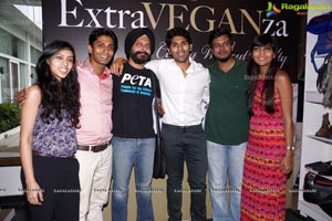 Allu Sirish poses with Bunny Mascot at PETA Stall