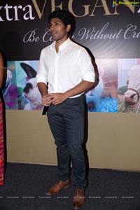 Allu Sirish poses with Bunny Mascot at PETA Stall