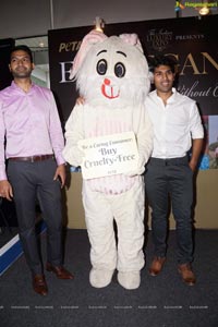 Allu Sirish poses with Bunny Mascot at PETA Stall