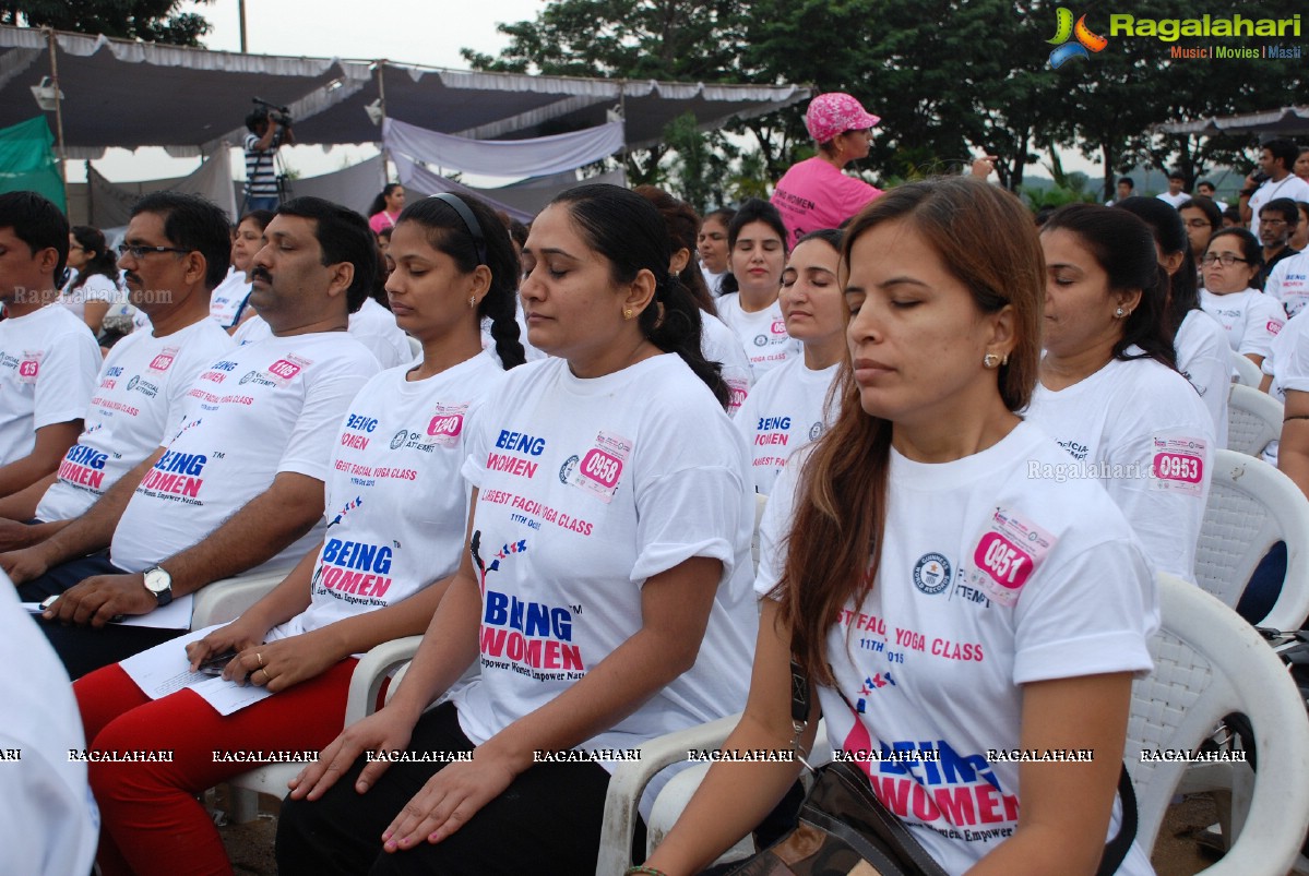 Being Women Ruchika Sharma enters Guinness World Record and creates History of India for Largest Facial Yoga Class