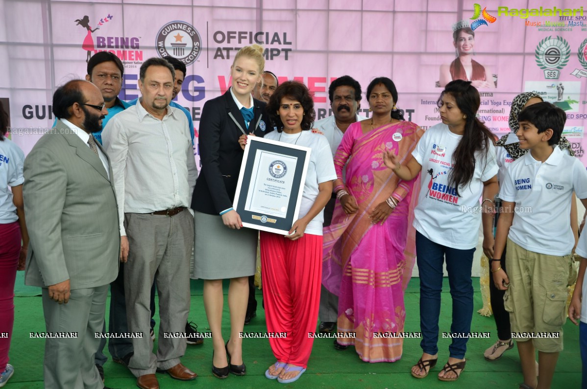 Being Women Ruchika Sharma enters Guinness World Record and creates History of India for Largest Facial Yoga Class
