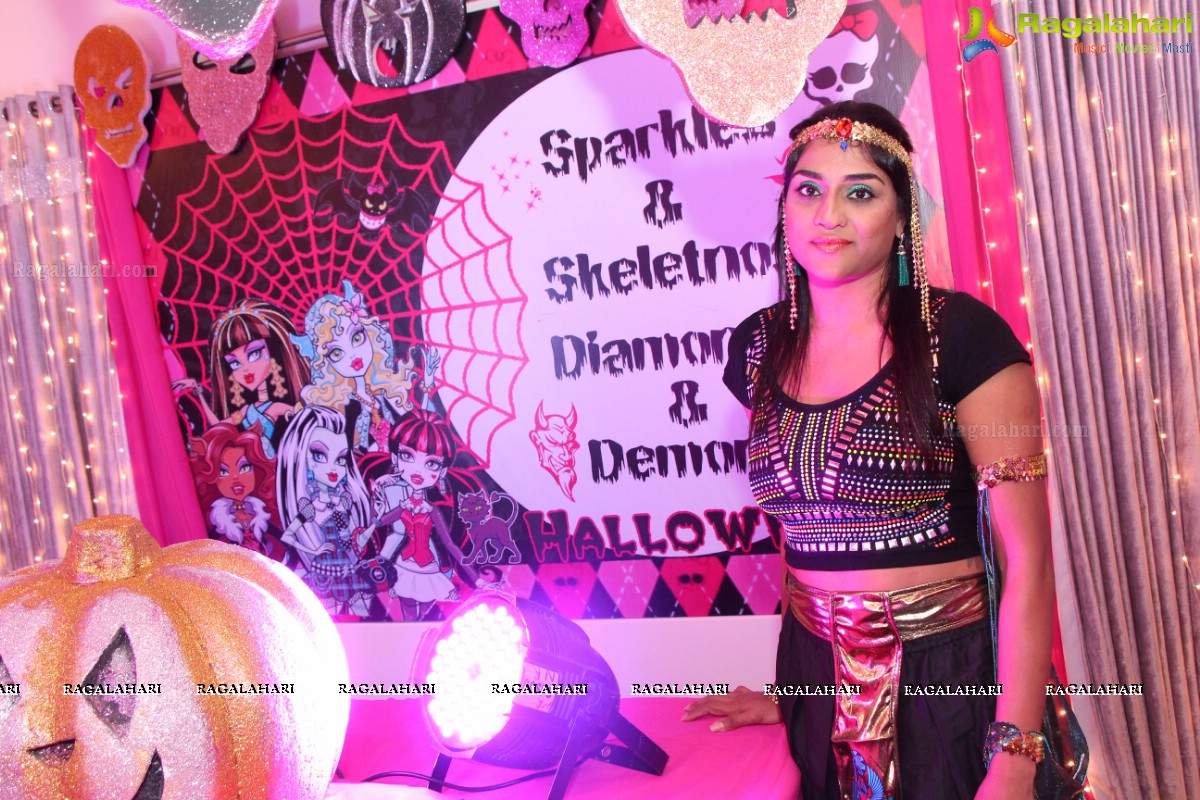 Glamorous Pink and Black Halloween Night by Madan and Preethi Rao, Hyderabad